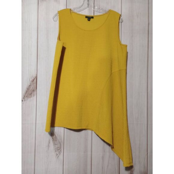 Alfani Shirt Ladies 1x Gold Sleeveless Asymmetrical‎ - Picture 1 of 6